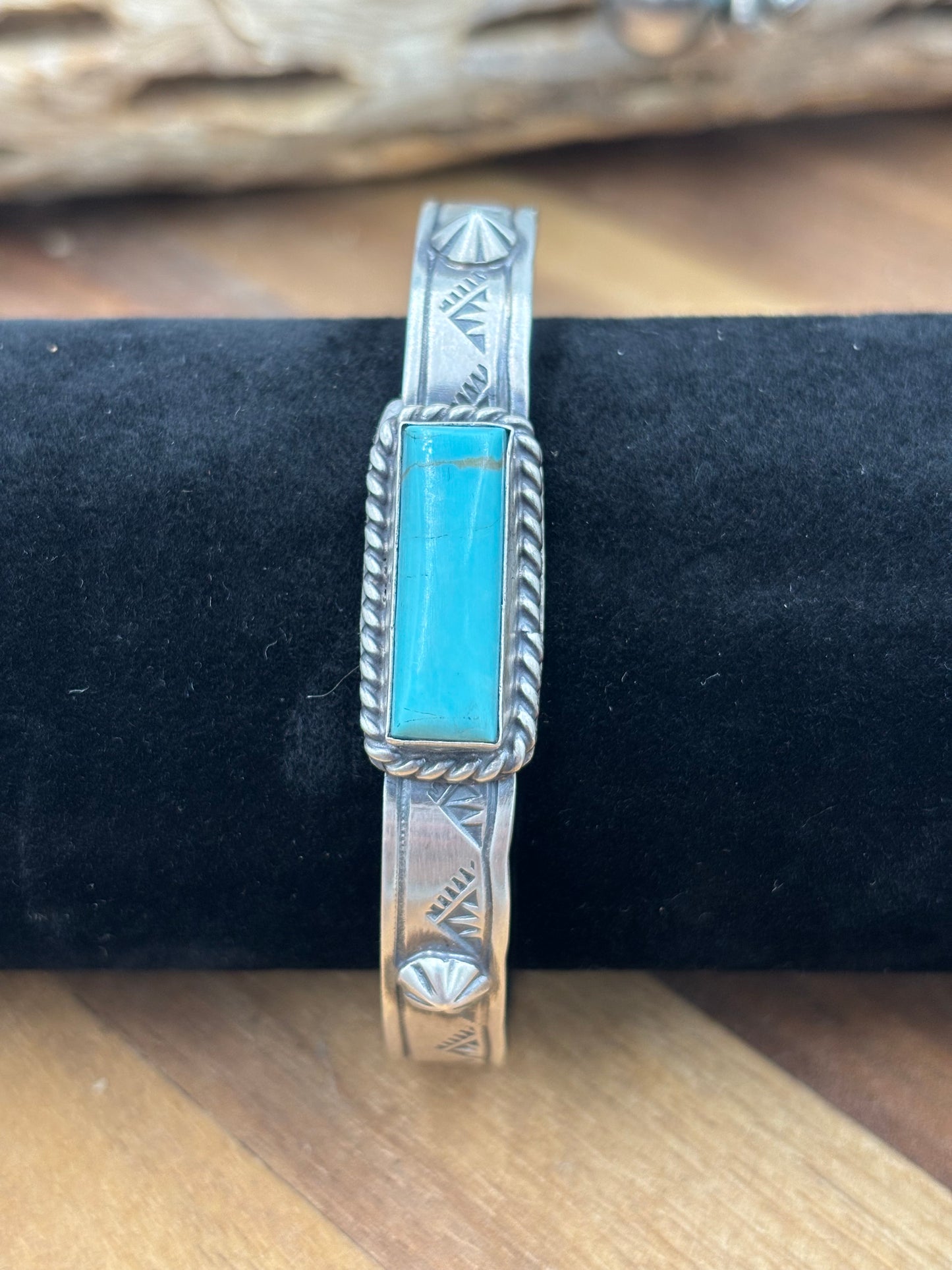 Kingman Bar Cuff #1 by Rick Enriquez, Navajo