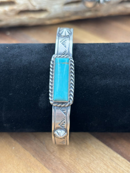 Kingman Bar Cuff #1 by Rick Enriquez, Navajo
