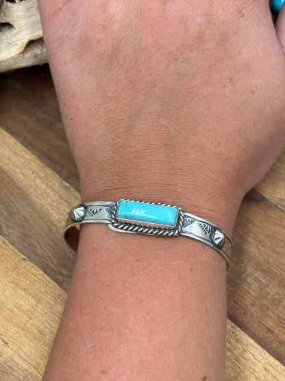 Kingman Bar Cuff #1 by Rick Enriquez, Navajo