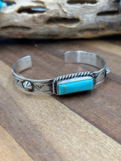 Kingman Bar Cuff #1 by Rick Enriquez, Navajo