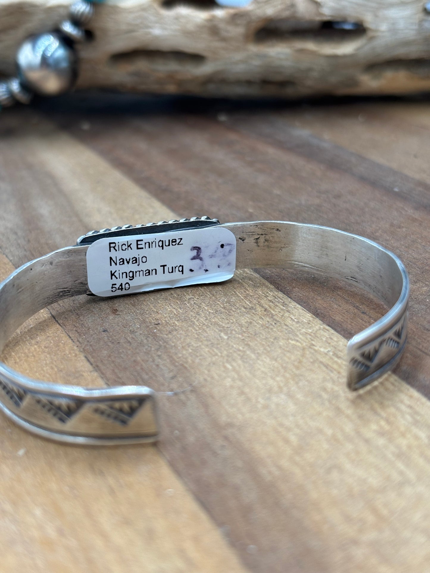 Kingman Bar Cuff #1 by Rick Enriquez, Navajo