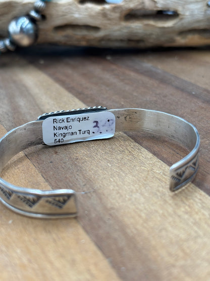 Kingman Bar Cuff #1 by Rick Enriquez, Navajo
