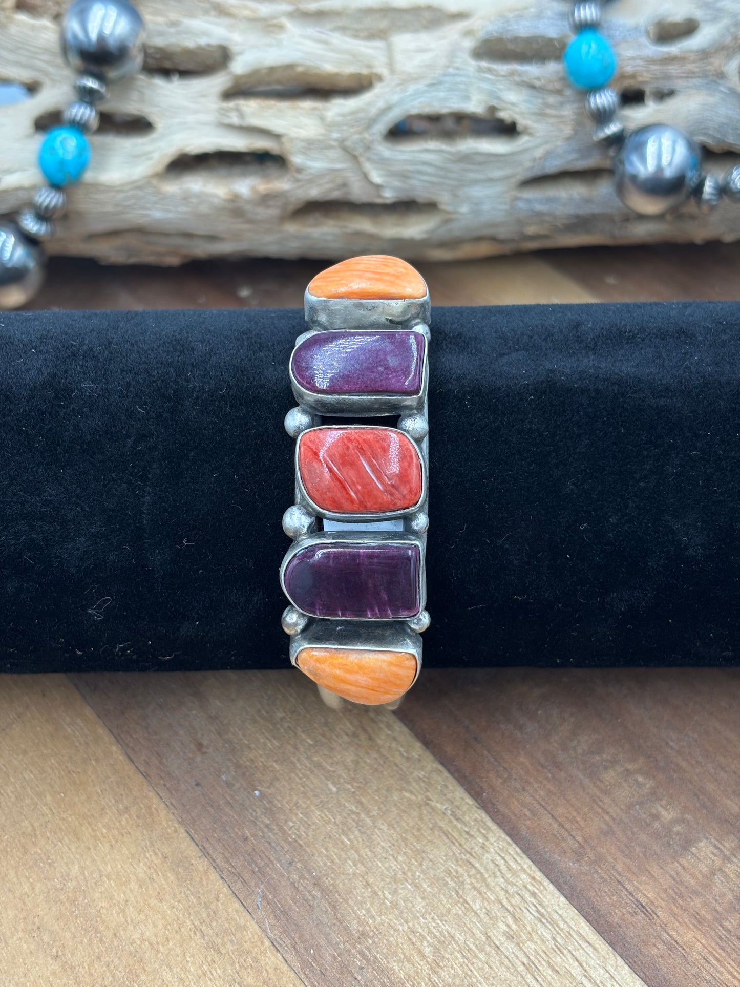 Mixed Spiny Cuff #1 by Augustine Largo, Navajo