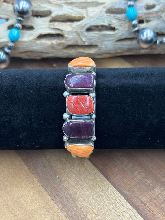 Mixed Spiny Cuff #1 by Augustine Largo, Navajo