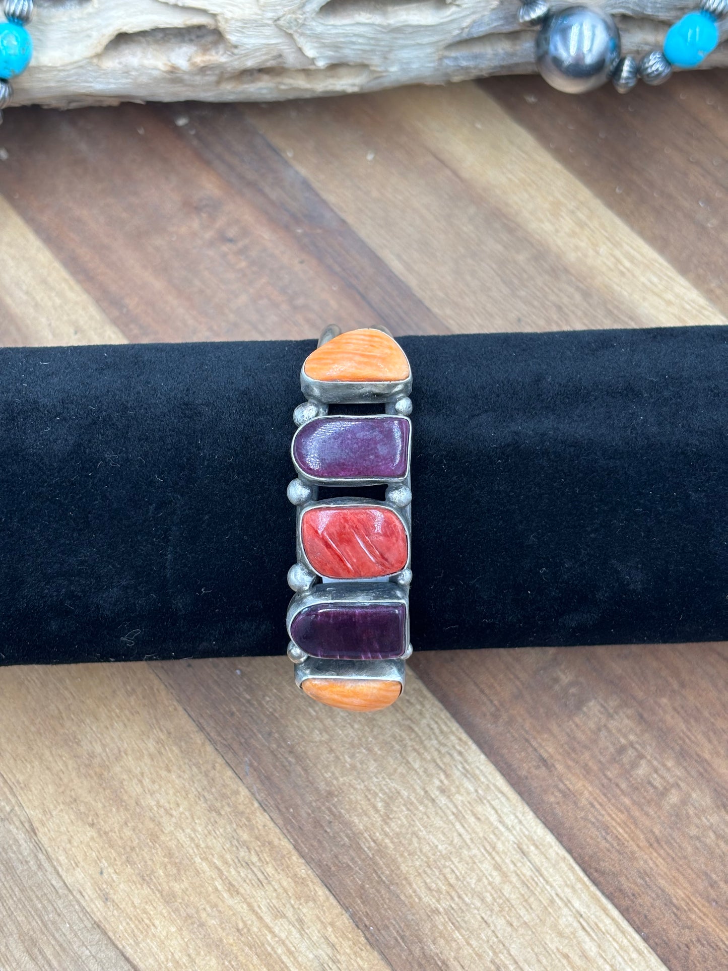 Mixed Spiny Cuff #1 by Augustine Largo, Navajo