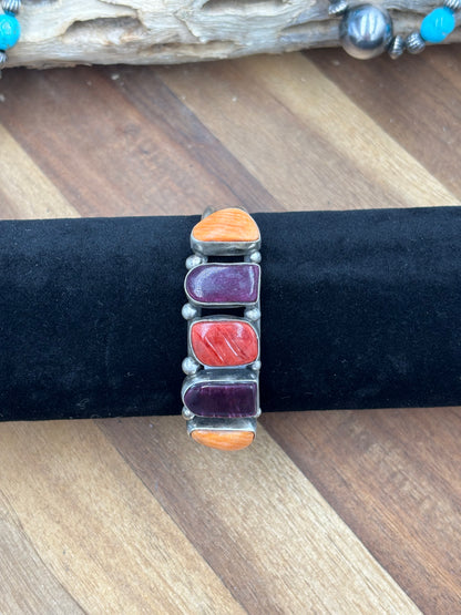 Mixed Spiny Cuff #1 by Augustine Largo, Navajo