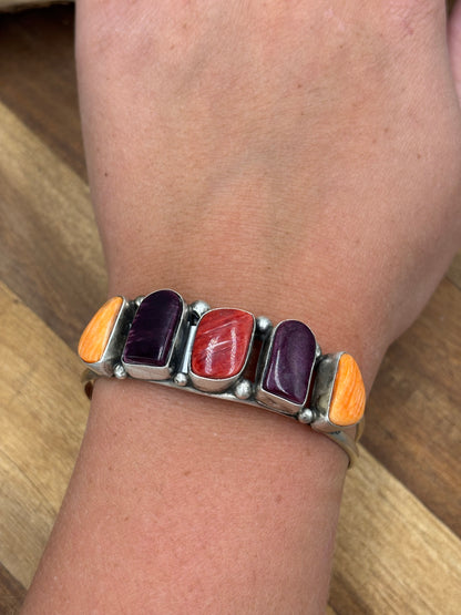 Mixed Spiny Cuff #1 by Augustine Largo, Navajo
