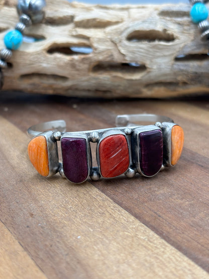Mixed Spiny Cuff #1 by Augustine Largo, Navajo