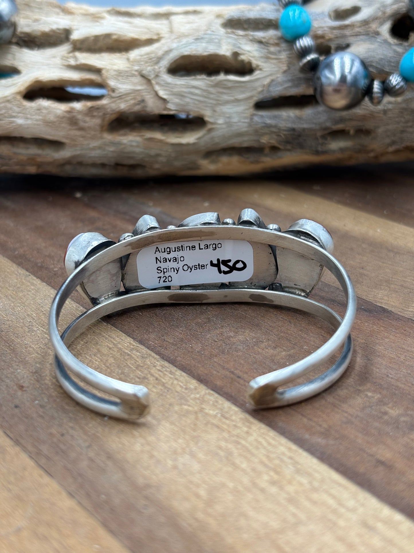 Orange Spiny Cuff #719 by Augustine Largo, Navajo