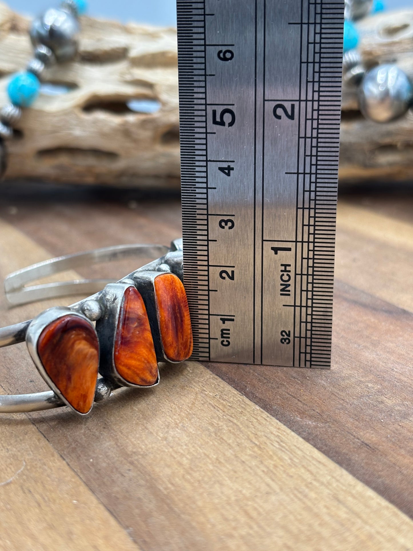 Orange Spiny Cuff #719 by Augustine Largo, Navajo