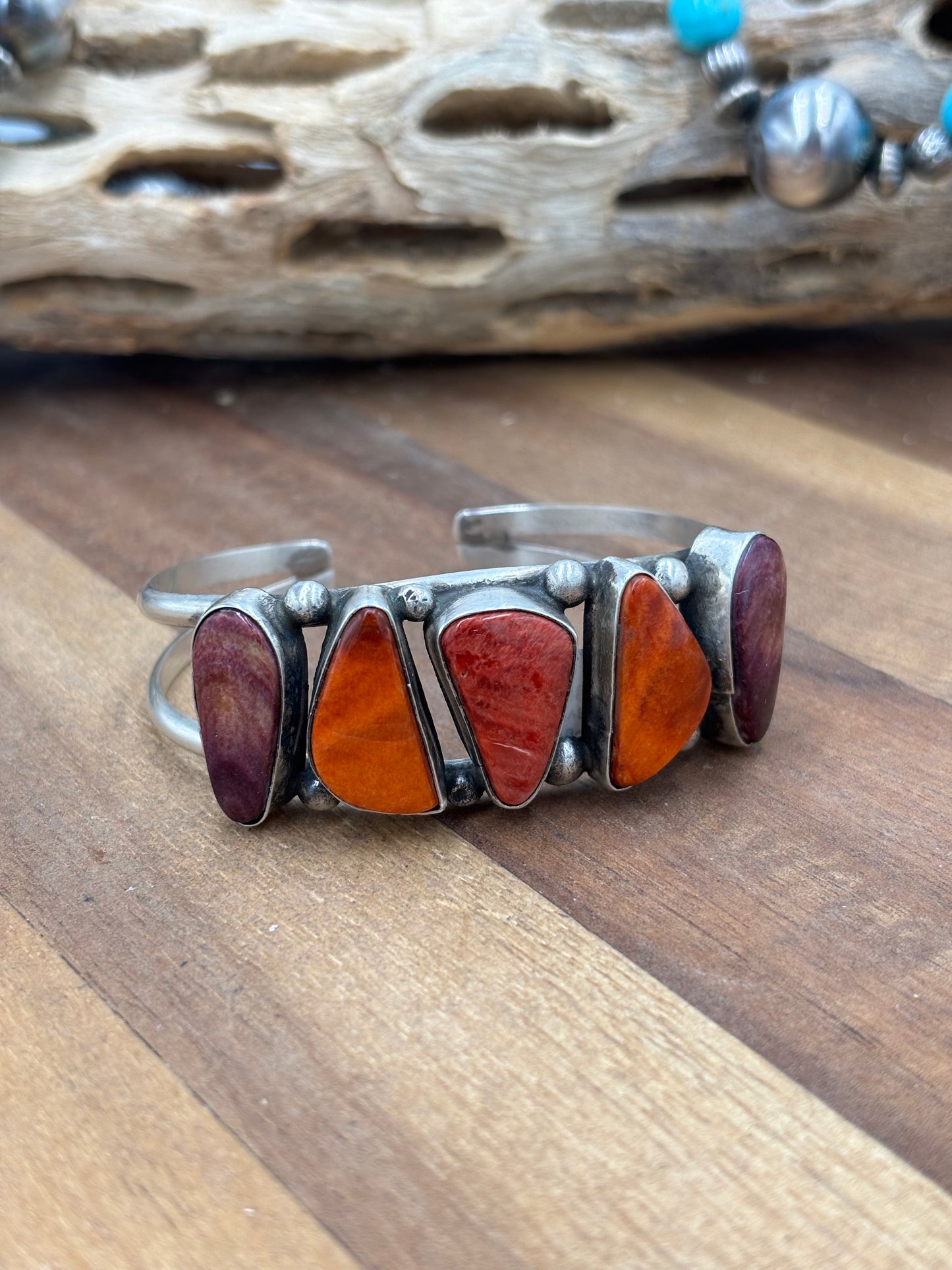 Mixed Spiny Cuff #2 by Augustine Largo, Navajo