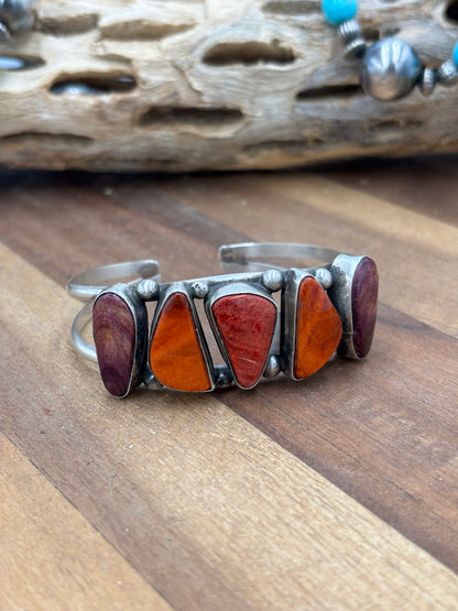 Mixed Spiny Cuff #2 by Augustine Largo, Navajo