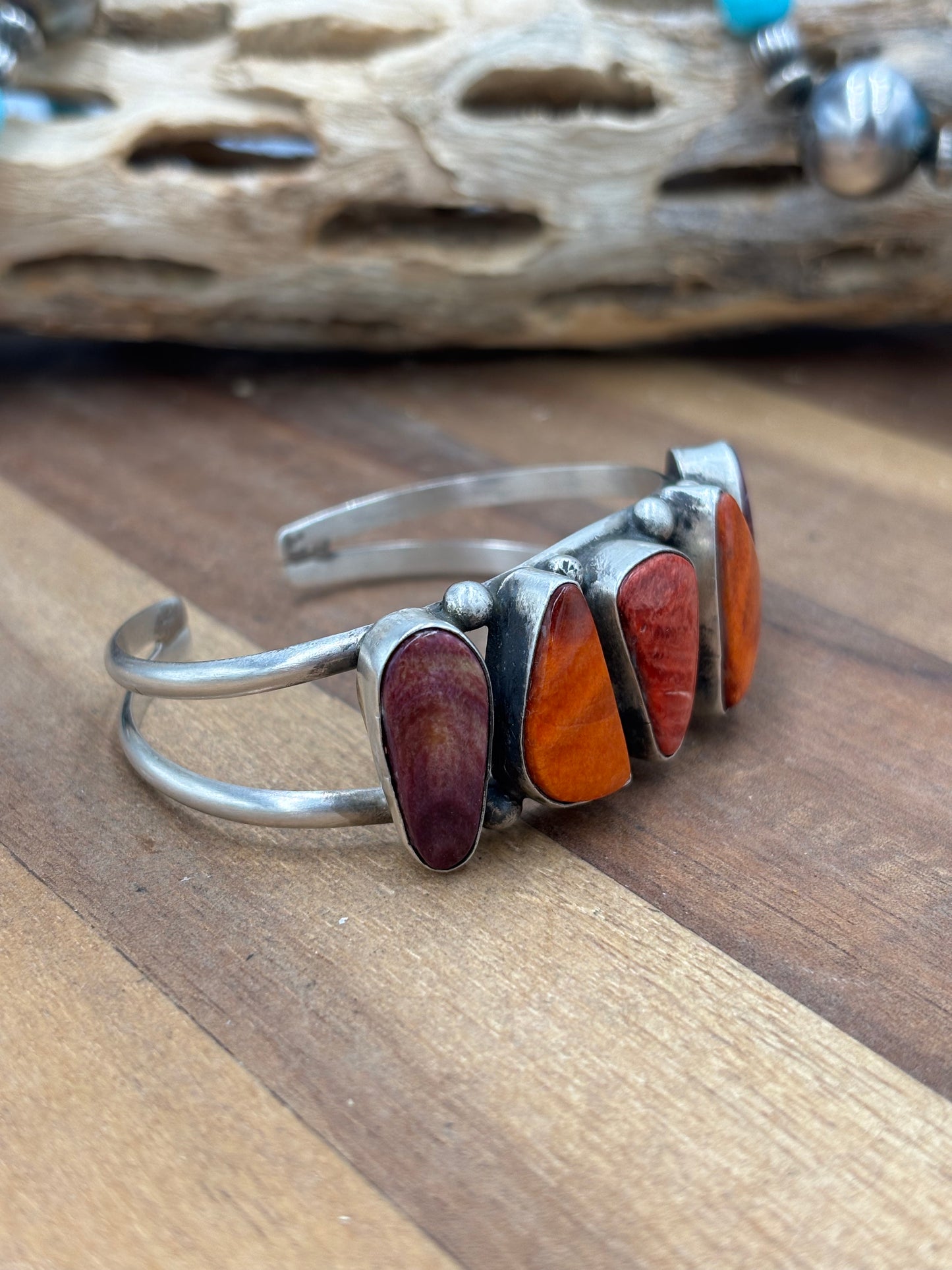 Mixed Spiny Cuff #2 by Augustine Largo, Navajo