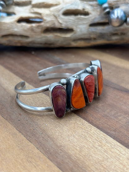Mixed Spiny Cuff #2 by Augustine Largo, Navajo