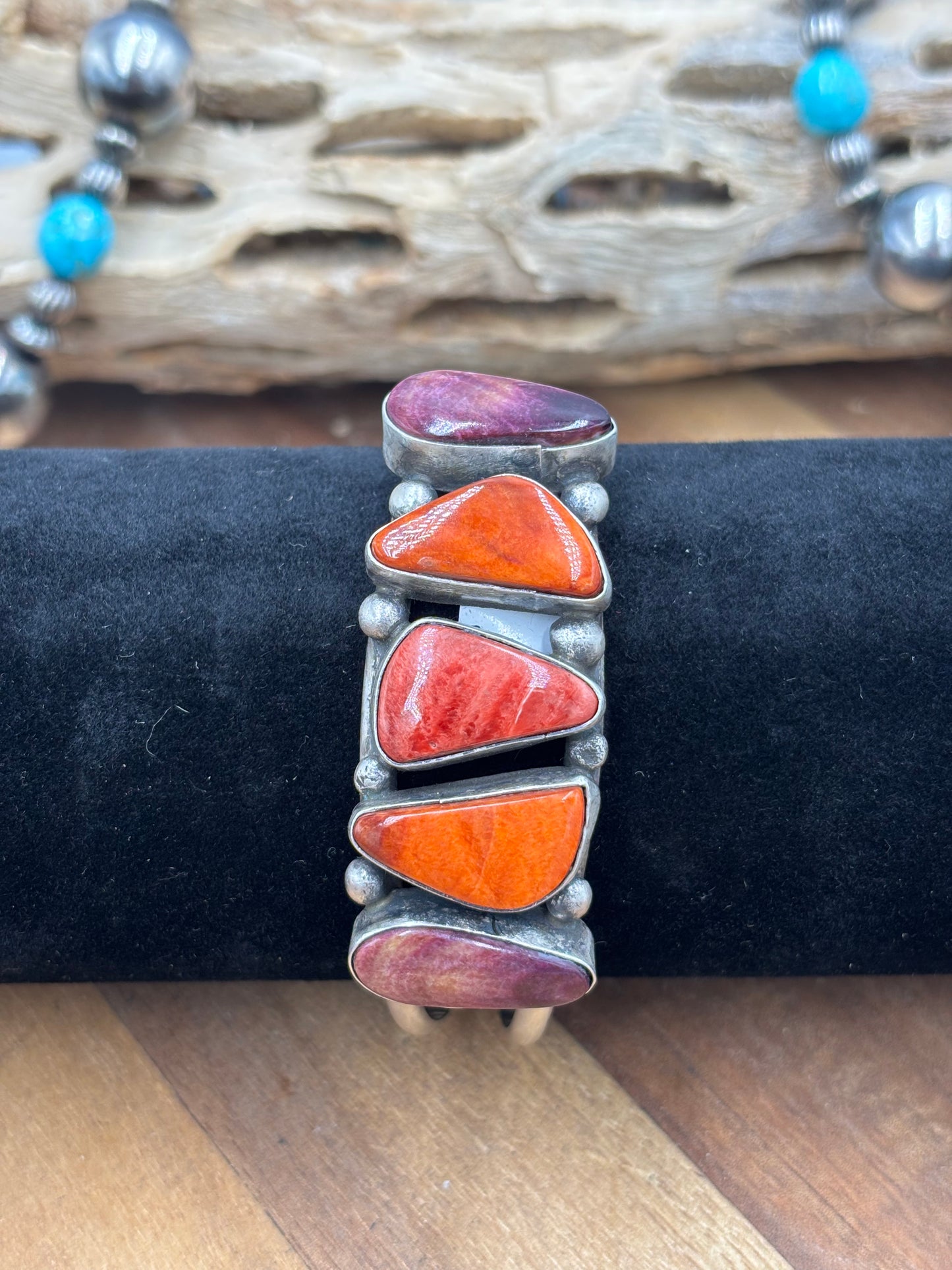 Mixed Spiny Cuff #2 by Augustine Largo, Navajo
