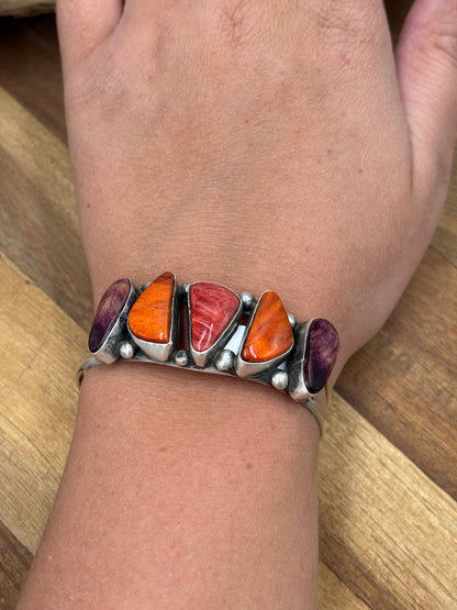 Mixed Spiny Cuff #2 by Augustine Largo, Navajo