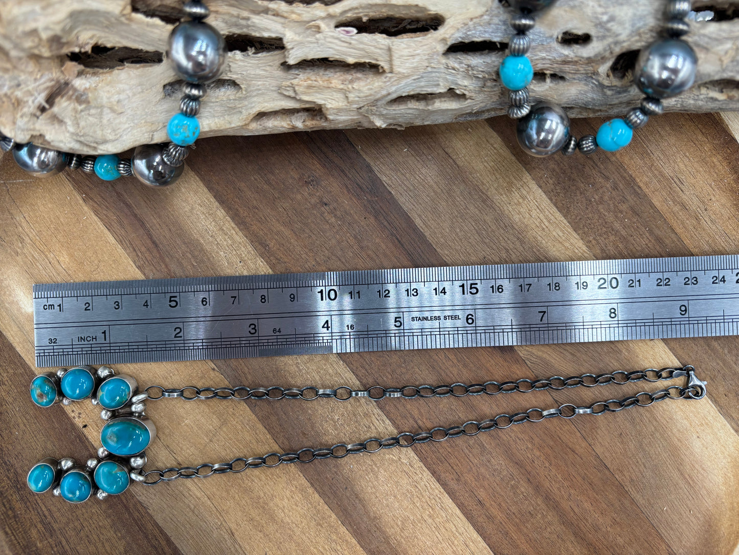 Kingman Turquoise Naja Necklace #3 by Augustine Largo, Navajo
