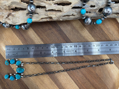 Kingman Turquoise Naja Necklace #3 by Augustine Largo, Navajo
