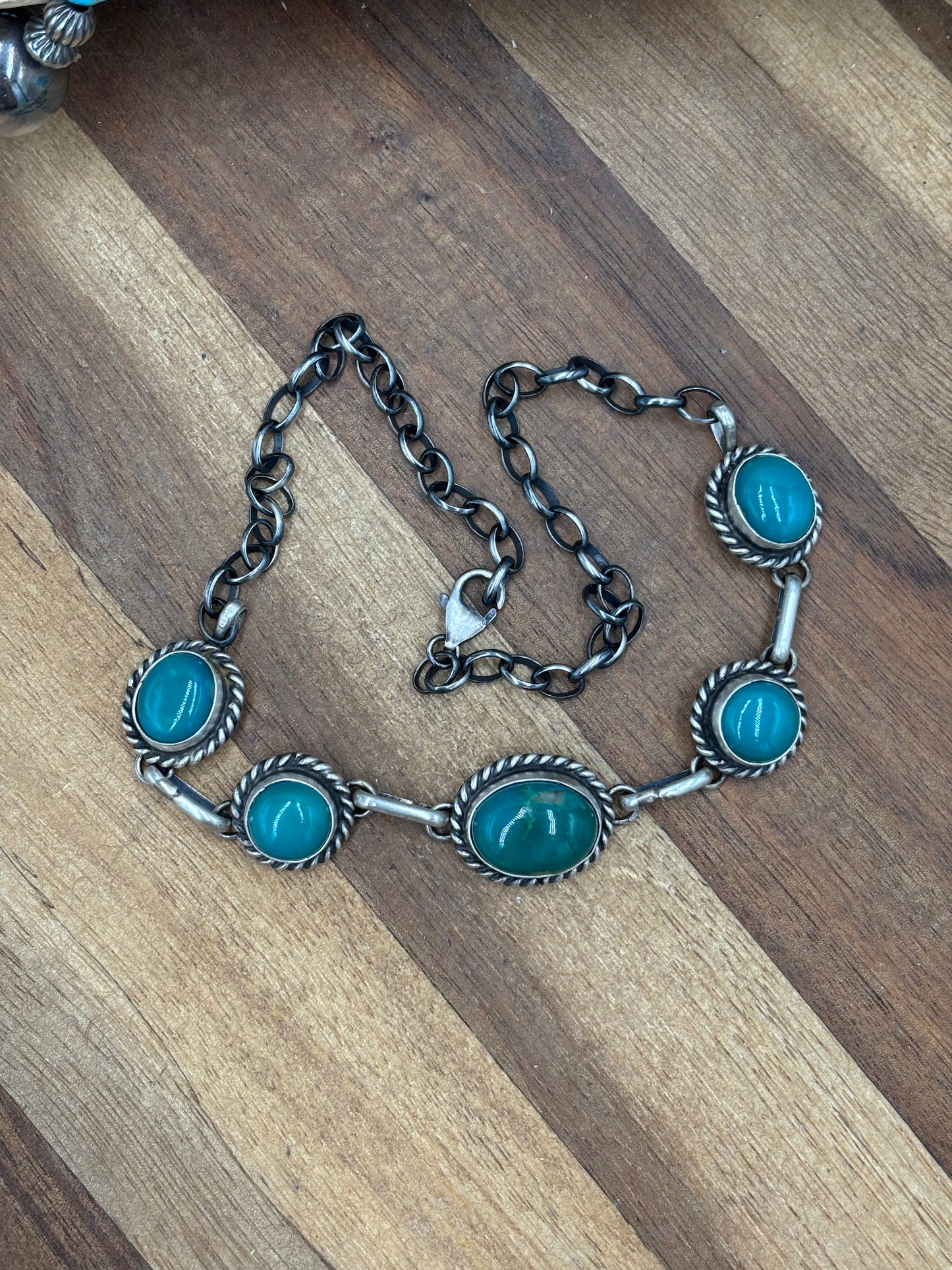 Kingman Turquoise Choker by Augustine Largo, Navajo