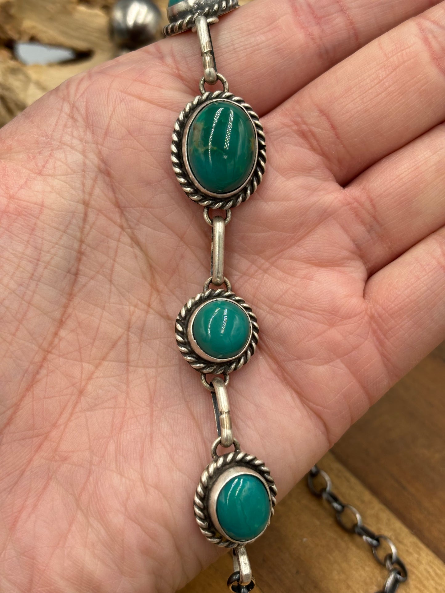 Kingman Turquoise Choker by Augustine Largo, Navajo