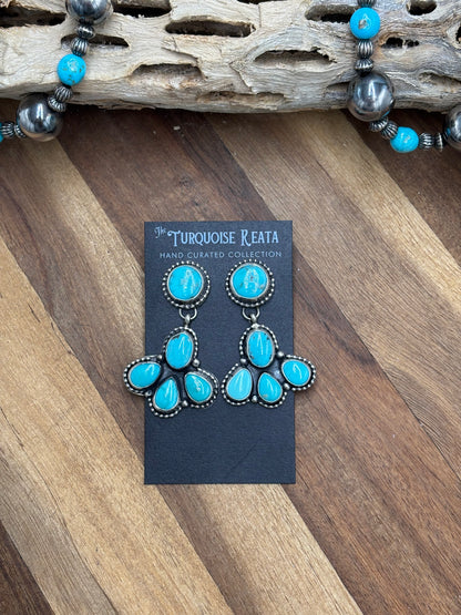 Turquoise Earrings #719 by Ella Peter, Navajo