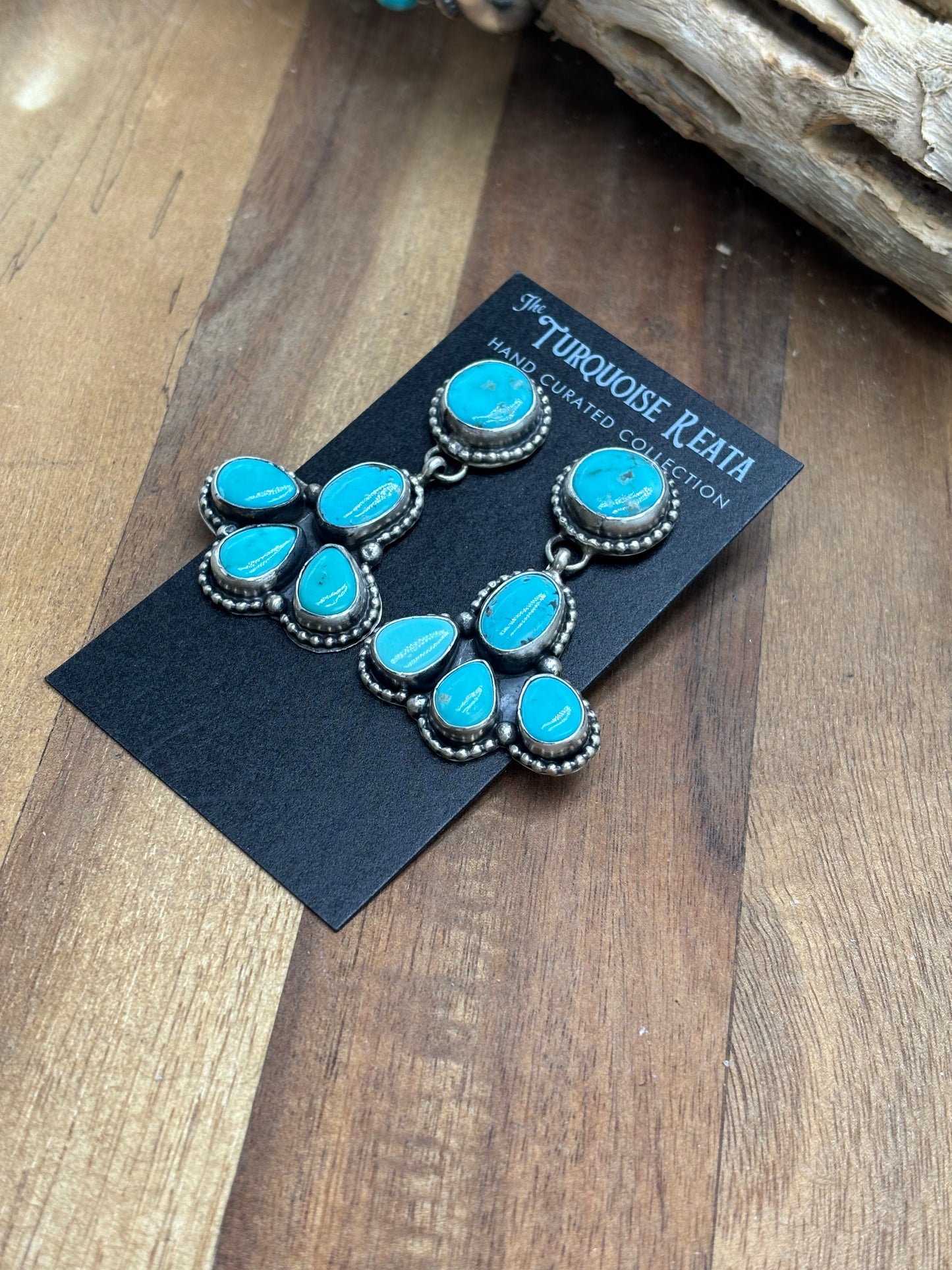 Turquoise Earrings #719 by Ella Peter, Navajo