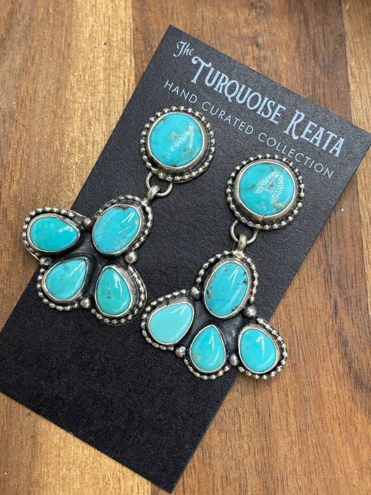 Turquoise Earrings #719 by Ella Peter, Navajo