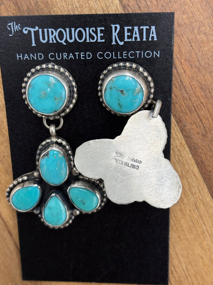 Turquoise Earrings #719 by Ella Peter, Navajo
