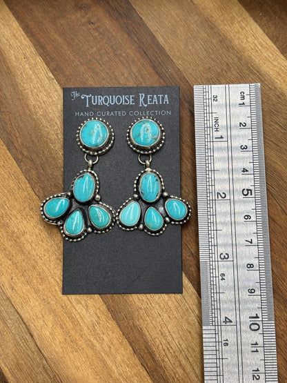Turquoise Earrings #719 by Ella Peter, Navajo