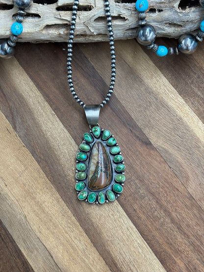 Ribbon Royston & Sonoran Gold Pendant by Ella Peter, Navajo
