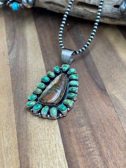 Ribbon Royston & Sonoran Gold Pendant by Ella Peter, Navajo