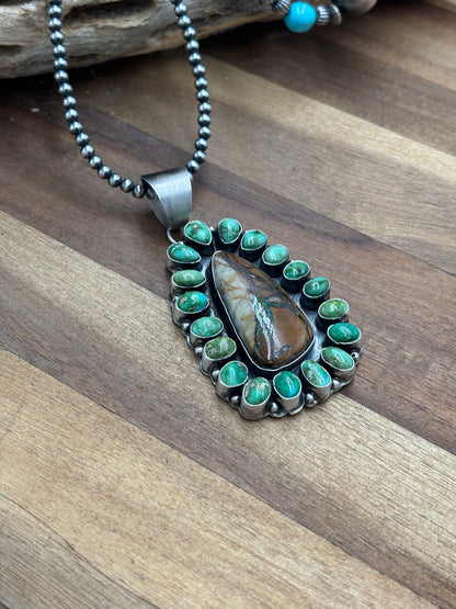 Ribbon Royston & Sonoran Gold Pendant by Ella Peter, Navajo