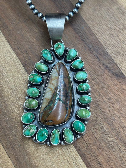 Ribbon Royston & Sonoran Gold Pendant by Ella Peter, Navajo