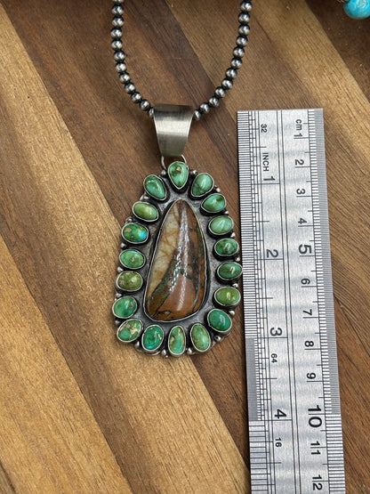 Ribbon Royston & Sonoran Gold Pendant by Ella Peter, Navajo