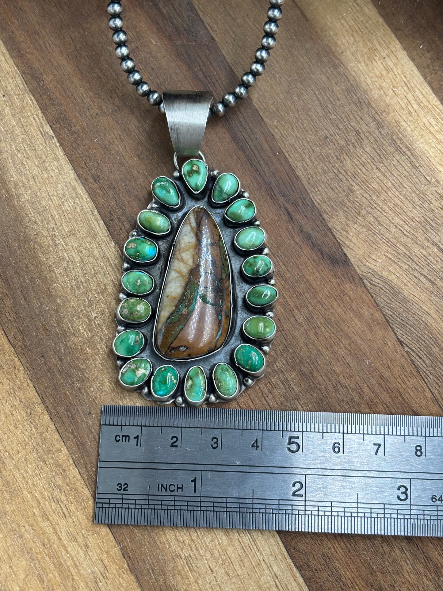Ribbon Royston & Sonoran Gold Pendant by Ella Peter, Navajo