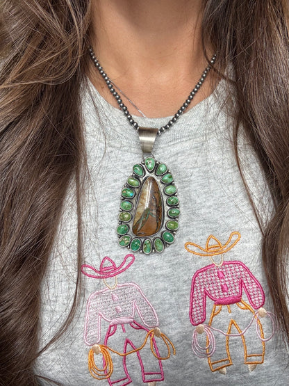 Ribbon Royston & Sonoran Gold Pendant by Ella Peter, Navajo