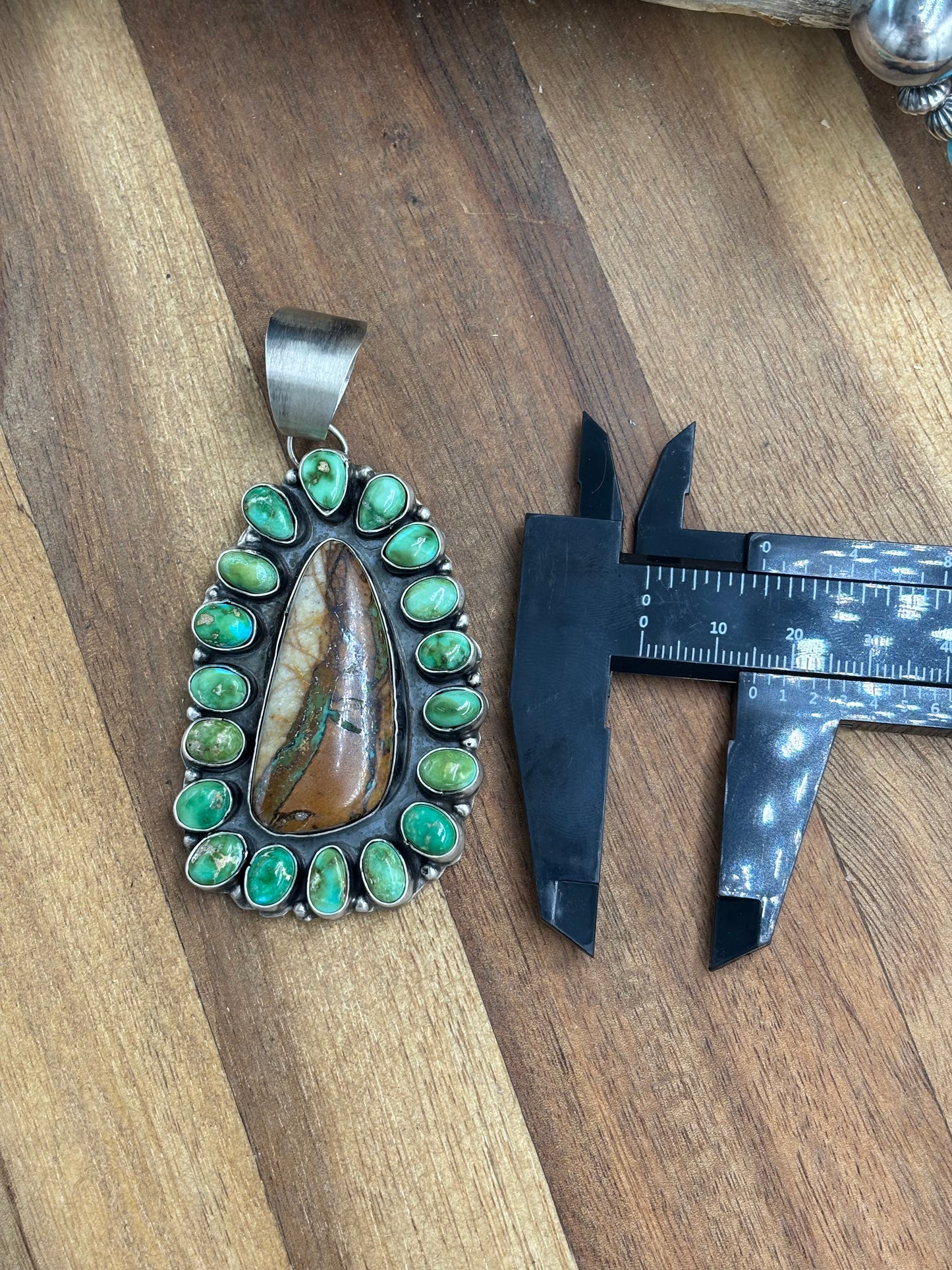 Ribbon Royston & Sonoran Gold Pendant by Ella Peter, Navajo