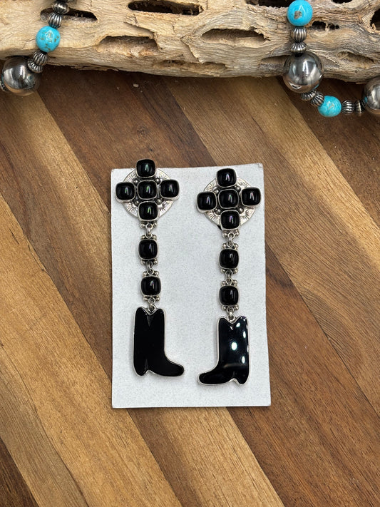 Black Onyx Boot CLIP Earrings by Federico Jimenez