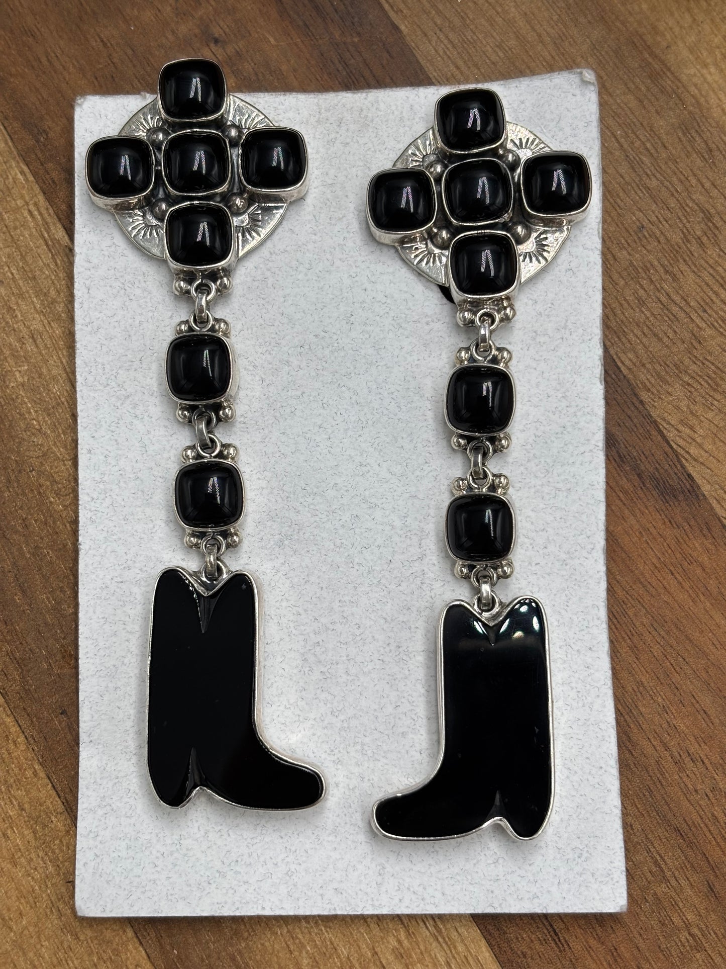 Black Onyx Boot CLIP Earrings by Federico Jimenez