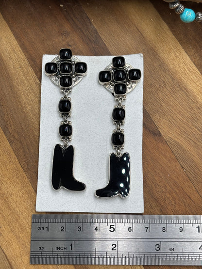 Black Onyx Boot CLIP Earrings by Federico Jimenez