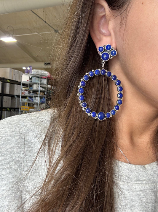 Lapis Hoop Earrings by Federico Jimenez