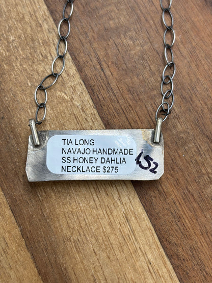Honey Dahlia Mojave Bar Necklace by Tia Long, Navajo
