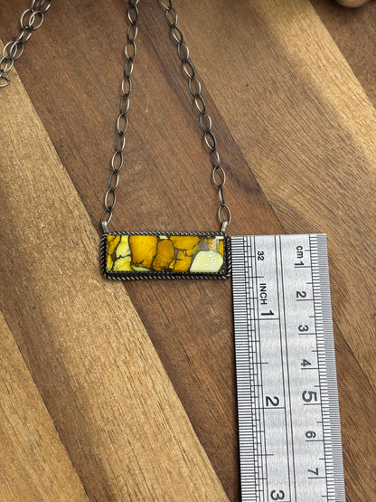 Honey Dahlia Mojave Bar Necklace by Tia Long, Navajo