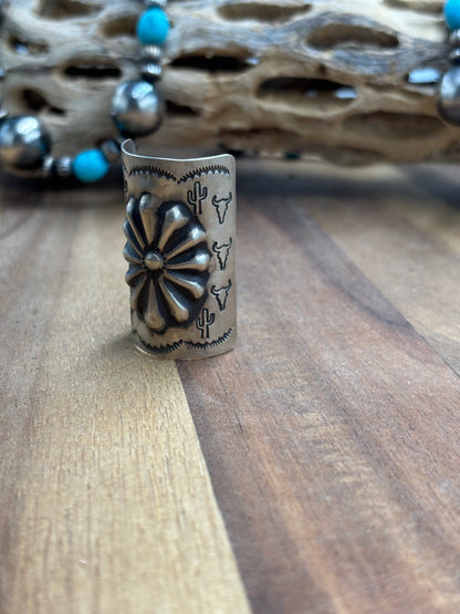 Cow & Cactus Stamped Braid Keeper #722-2