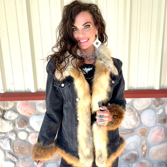 The Golden Spur Denim and Red Fox Fur