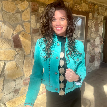 Turquoise Mafia Studded Jacket