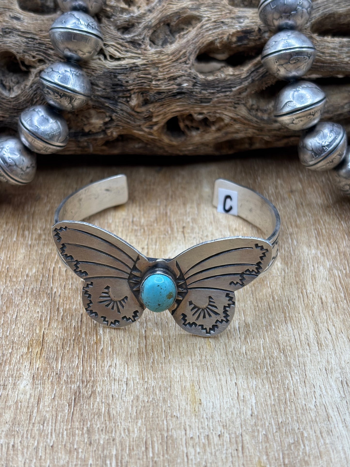 Kingman Butterfly Cuff #C by Rick Enriquez, Navajo