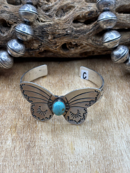 Kingman Butterfly Cuff #C by Rick Enriquez, Navajo