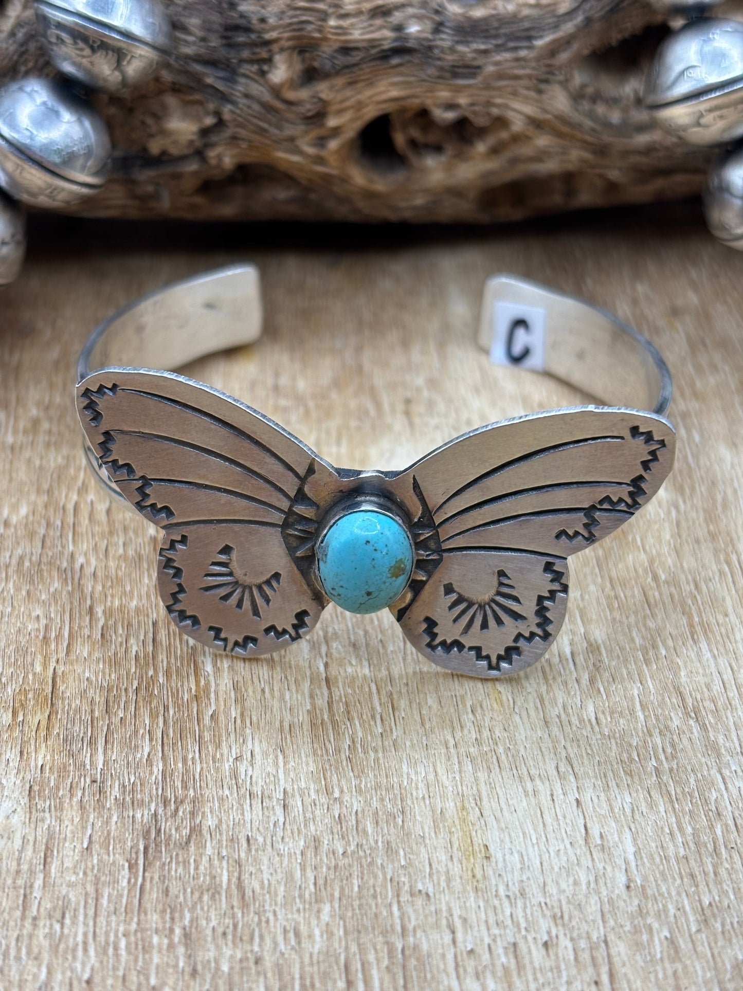 Kingman Butterfly Cuff #C by Rick Enriquez, Navajo