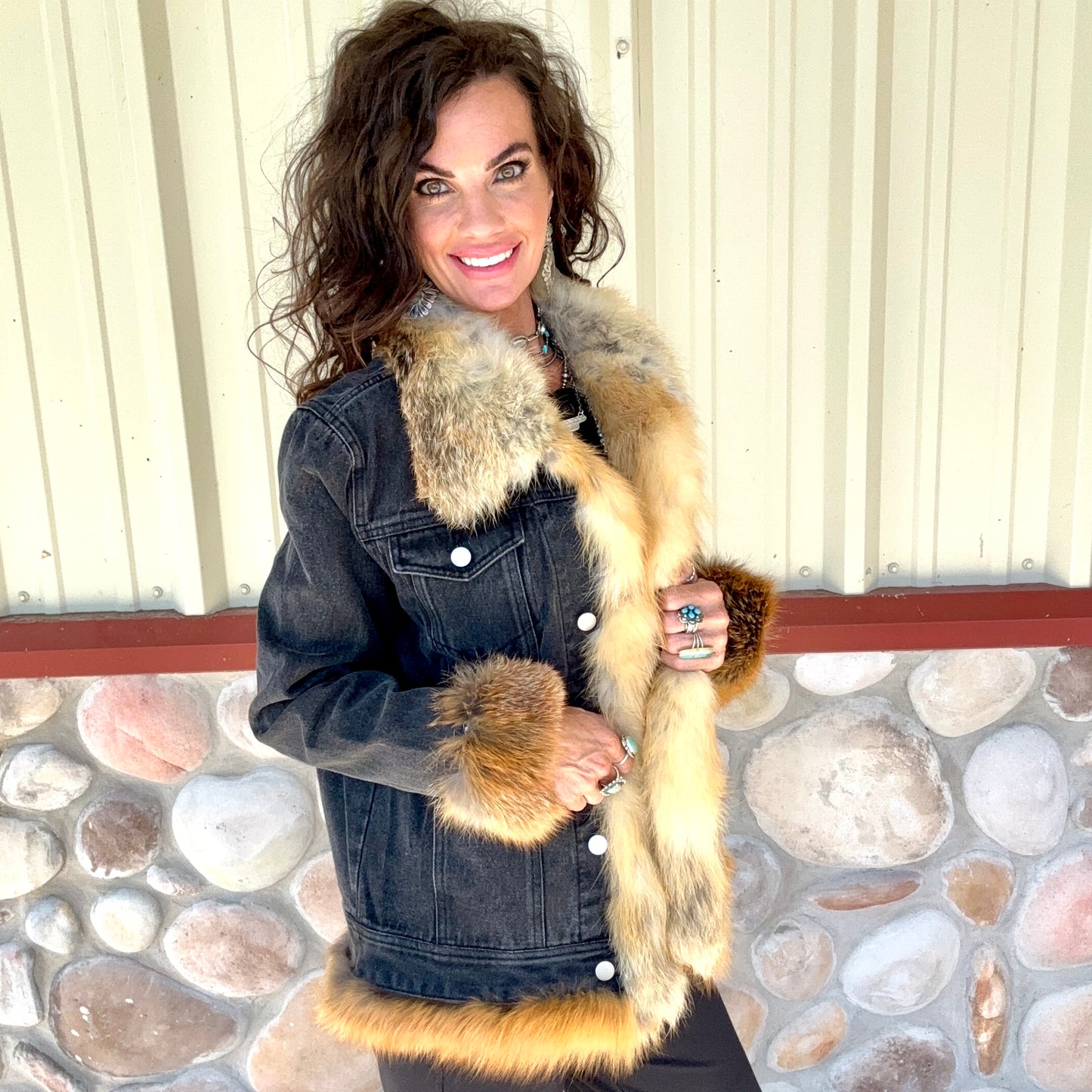 The Golden Spur Denim and Red Fox Fur